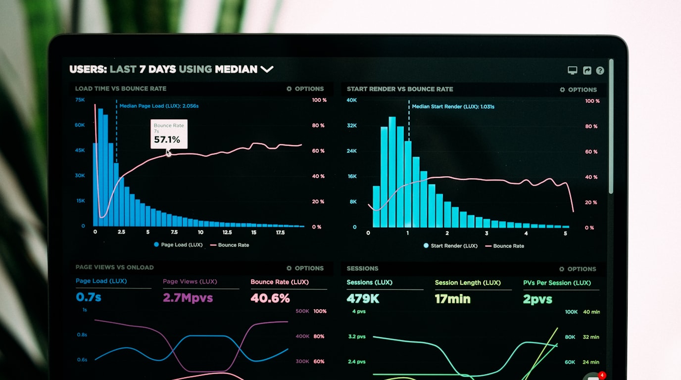 Digital marketing strategist analyzing organic search audit metrics on a modern workstation